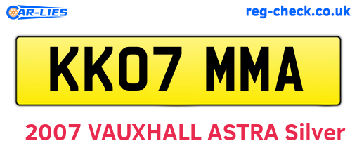 KK07MMA are the vehicle registration plates.