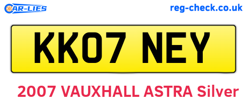 KK07NEY are the vehicle registration plates.