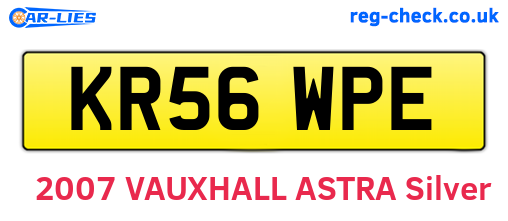 KR56WPE are the vehicle registration plates.