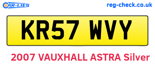 KR57WVY are the vehicle registration plates.