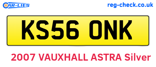 KS56ONK are the vehicle registration plates.