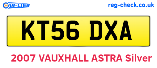 KT56DXA are the vehicle registration plates.