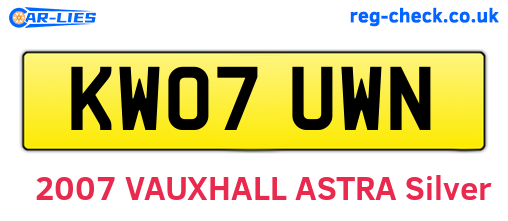 KW07UWN are the vehicle registration plates.