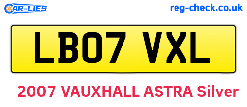 LB07VXL are the vehicle registration plates.