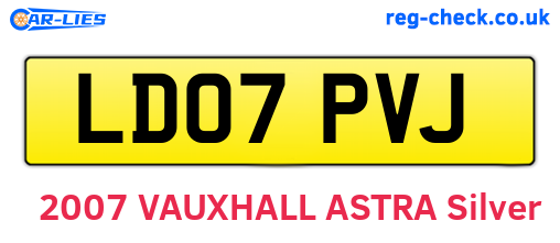 LD07PVJ are the vehicle registration plates.