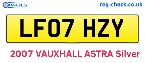LF07HZY are the vehicle registration plates.