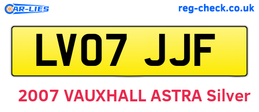 LV07JJF are the vehicle registration plates.