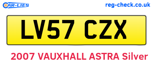 LV57CZX are the vehicle registration plates.