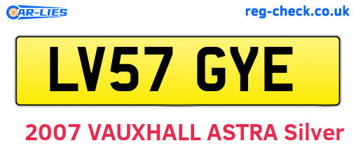 LV57GYE are the vehicle registration plates.
