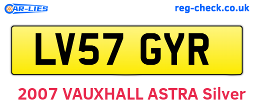 LV57GYR are the vehicle registration plates.