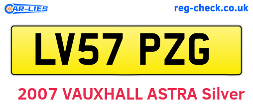 LV57PZG are the vehicle registration plates.