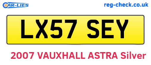 LX57SEY are the vehicle registration plates.