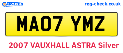 MA07YMZ are the vehicle registration plates.