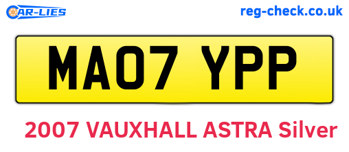 MA07YPP are the vehicle registration plates.