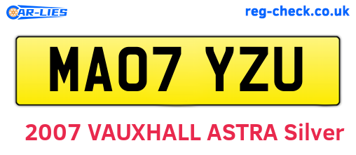 MA07YZU are the vehicle registration plates.
