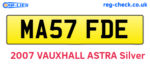 MA57FDE are the vehicle registration plates.