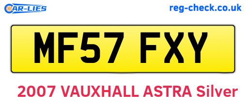 MF57FXY are the vehicle registration plates.
