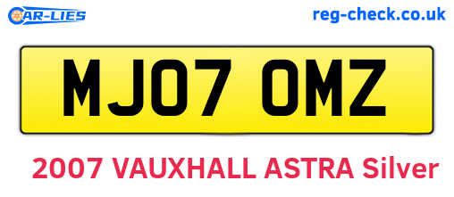 MJ07OMZ are the vehicle registration plates.