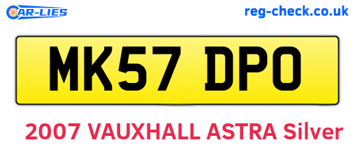 MK57DPO are the vehicle registration plates.