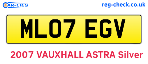 ML07EGV are the vehicle registration plates.