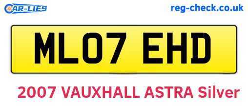 ML07EHD are the vehicle registration plates.