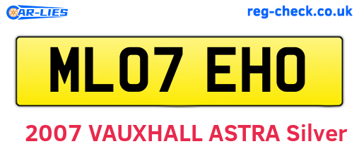 ML07EHO are the vehicle registration plates.