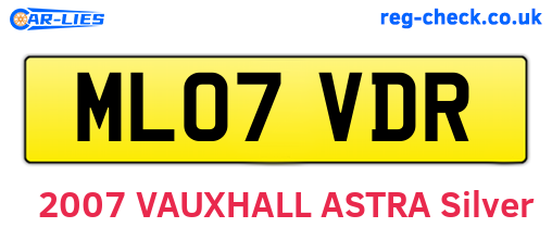 ML07VDR are the vehicle registration plates.