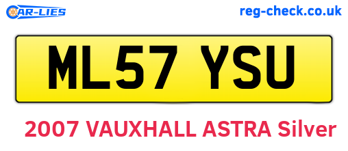 ML57YSU are the vehicle registration plates.