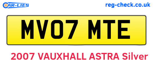 MV07MTE are the vehicle registration plates.