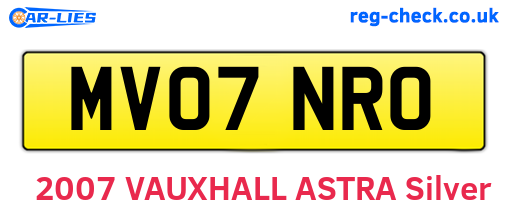 MV07NRO are the vehicle registration plates.