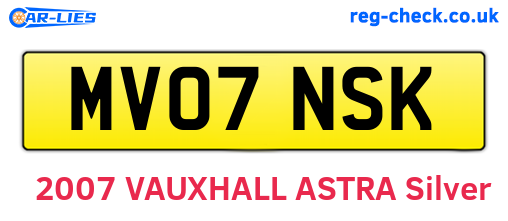 MV07NSK are the vehicle registration plates.