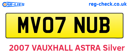 MV07NUB are the vehicle registration plates.