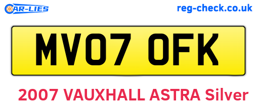 MV07OFK are the vehicle registration plates.