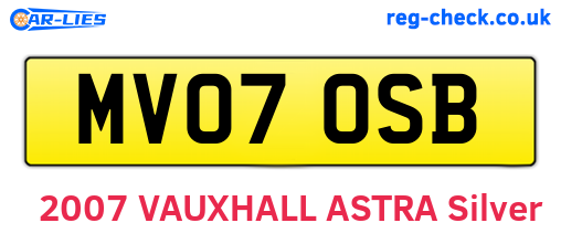 MV07OSB are the vehicle registration plates.