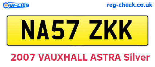 NA57ZKK are the vehicle registration plates.