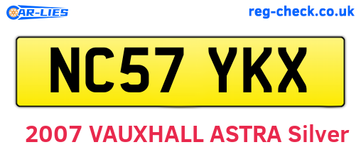 NC57YKX are the vehicle registration plates.