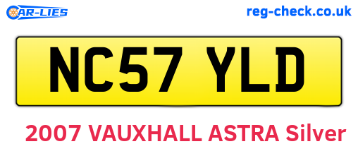 NC57YLD are the vehicle registration plates.