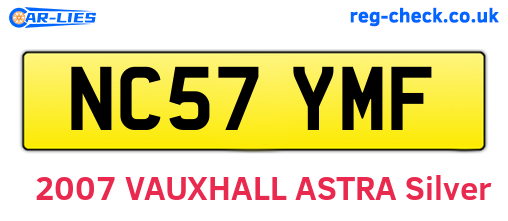 NC57YMF are the vehicle registration plates.