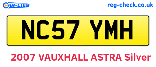 NC57YMH are the vehicle registration plates.
