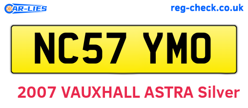 NC57YMO are the vehicle registration plates.