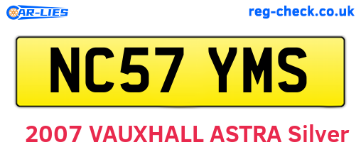 NC57YMS are the vehicle registration plates.