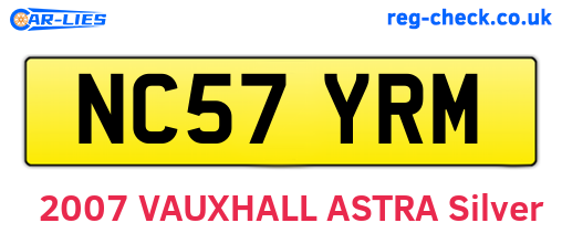 NC57YRM are the vehicle registration plates.