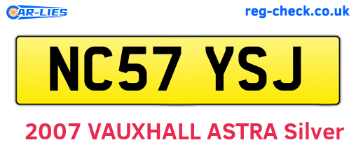 NC57YSJ are the vehicle registration plates.