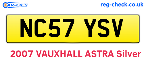 NC57YSV are the vehicle registration plates.