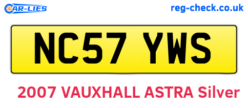 NC57YWS are the vehicle registration plates.