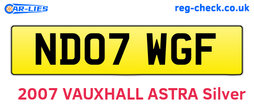 ND07WGF are the vehicle registration plates.