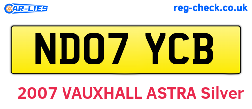 ND07YCB are the vehicle registration plates.