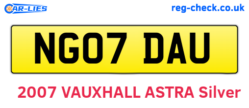 NG07DAU are the vehicle registration plates.