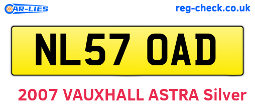 NL57OAD are the vehicle registration plates.