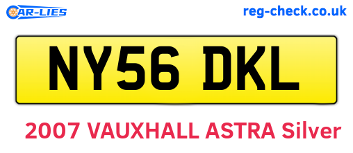 NY56DKL are the vehicle registration plates.